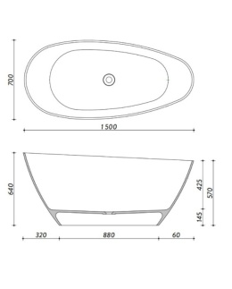 Lavita Wanna wolnostojąca Pietra 1500 Snow White Glossy 5904865593200