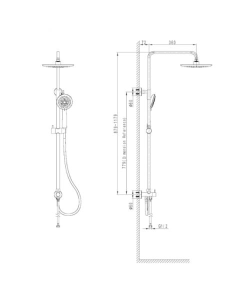 Lavita Zestaw prysznicowy z deszczownicą bez baterii Orion Brushed Gold 5900378346173