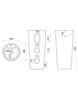 Laviya Umywalka stojąca Uvas Black 5900378334392