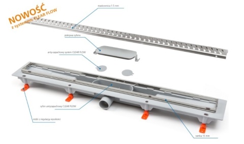 Werit/Jomo JomoTech Exclusive 40 Odpływ liniowy 65 cm z maskownicą Classic czarny mat 175-20650400-38