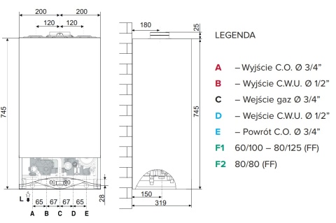 Ariston HS Premium 24 EU Kocioł gazowy kondensacyjny dwufunkcyjny o mocy 23,5kW 3301325