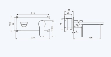 Bateria umywalkowa Excellent Oxalia natynkowa Chrom AREX.9016CR