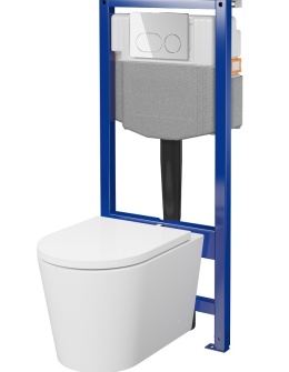 CERSANIT Zestaw podtynkowy SYSTEM 50 mech 3/6, miska MESTA, deska, przycisk chrom S4003-047