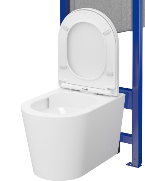 CERSANIT Zestaw podtynkowy SYSTEM 50 mech 3/6, miska MESTA, deska, przycisk chrom S4003-047