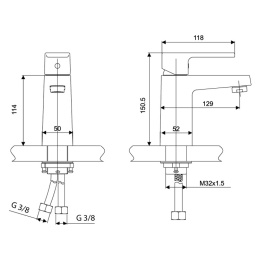 Excellent Actima Square Bateria umywalkowa chrom ARAC.1501CR