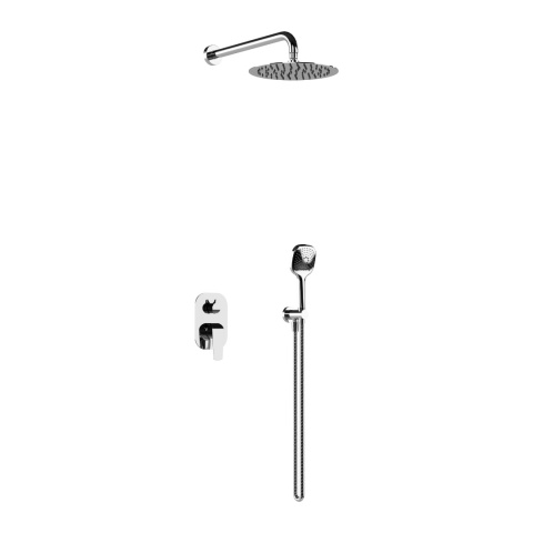 Excellent Clever 2.0 zestaw prysznicowo-wannowy podtynkowy z deszczownicą 25 cm, 2 funkcyjny, chrom AREX.SET.4145CR