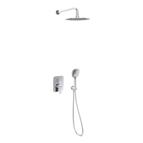 Excellent Clever 2.0 zestaw prysznicowo-wannowy podtynkowy z deszczownicą 25 cm, 3 funkcyjny, chrom AREX.SET.4147CR