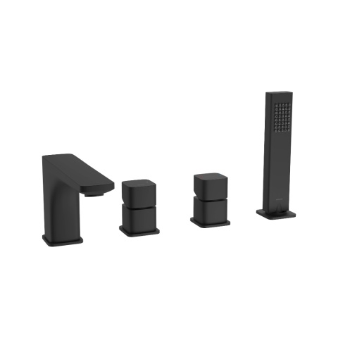 Excellent Keria bateria wannowa 4 otworowa, czarny mat AREX.2034BL