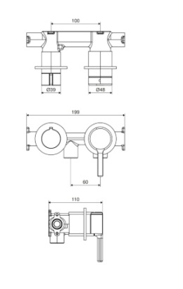 Excellent PI Bateria wannowo-prysznicowa podtynkowa, grafit szczotkowany AREX.1240AB