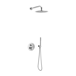 Excellent PI zestaw prysznicowo-wannowy podtynkowy 3 funkcyjny, termostatyczny z deszczownicą 25 cm, chrom AREX.SET.1248CR