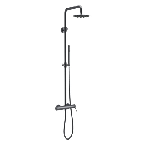 Excellent PI zestaw prysznicowy ścienny z deszczownicą 25 cm, grafit szczotkowany AREX.1281AB