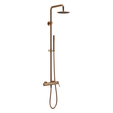Excellent PI zestaw prysznicowy ścienny z deszczownicą 25 cm, miedziany szczotkowany AREX.1281CB