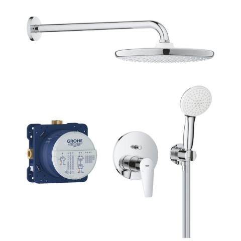 GROHE BauEdge Zestaw prysznicowy podtynkowy z deszczotnicą Tempesta 250, Rapido SmartBox 25290000