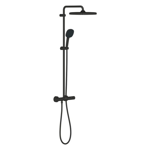 GROHE Tempesta System 250 Cube Black mat System prysznicowy z termostatem do montażu ściennego 266892431