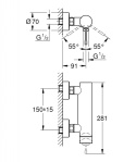Grohe Essence Bateria prysznicowa natynkowa brushed hard graphite 33636AL1