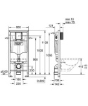 Grohe Rapid SL Fresh Skate Cosmopolitan chrom matowy stelaż podtynkowy do WC 5w1 kompletny 39449000