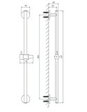 Omnires DRĄŻEK prysznicowy 66 cm grafit DR12GR
