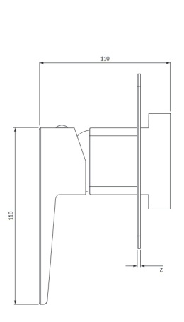 Omnires Parma bateria prysznicowa podtynkowa czarny mat PM7445BL