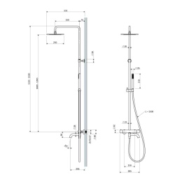 Omnires Y termostatyczny system wannowy natynkowy, czarny półmat Y1234BL