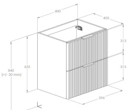 Roca Reef szafka 59x45x63 BIAŁY MAT A857954529