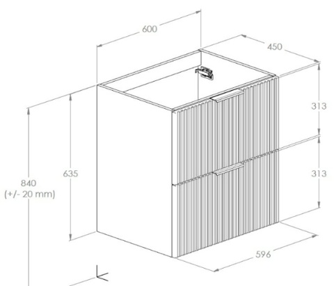 Roca Reef szafka 59x45x63 BIAŁY MAT A857954529