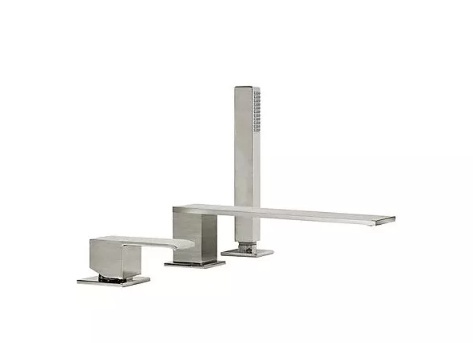 Tres Cuadro Exclusive bateria wannowa stojąca 3-otworowa kompletna stalowy 00616103AC