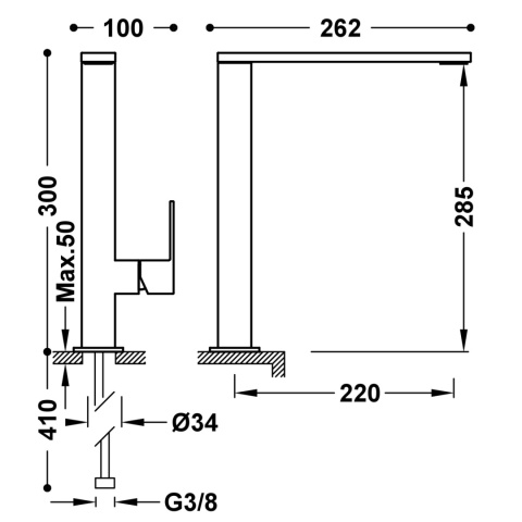 Tres KUCHNIA Bateria jednouchwytowa kuchenna-006486NM