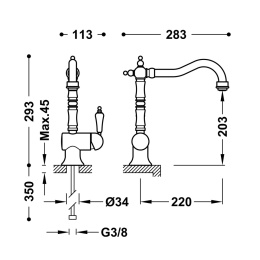 Tres KUCHNIA Bateria jednouchwytowa kuchenna-24234101LV