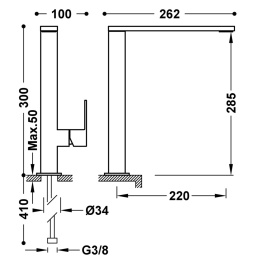 Tres KUCHNIA Bateria jednouchwytowa kuchenna-50648603