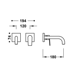 Tres PROJECT-TRES ELEMENT NAŚCIENNY DO PODTYNKOWEGO KORPUSU BATERII UMYWALKOWEJ-21130021AC