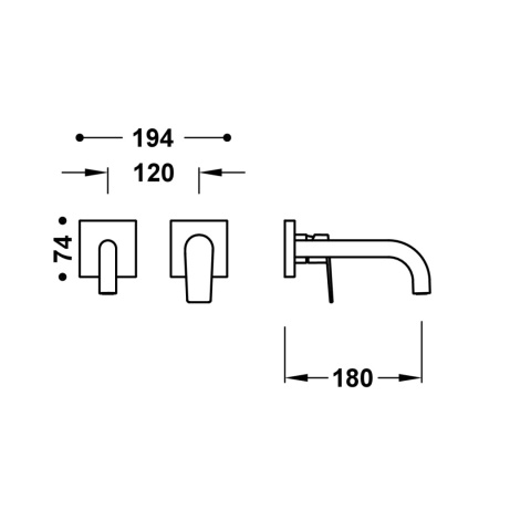 Tres PROJECT-TRES ELEMENT NAŚCIENNY DO PODTYNKOWEGO KORPUSU BATERII UMYWALKOWEJ-21130021AC