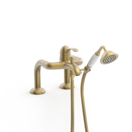 Tres TRES CLASIC Bateria jednouchwytowa z montażem na krawędzi wanny z kolankowymi przyłączami wody-24219401LM