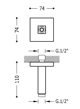 Tres ramię sufitowe 11cm do głowicy natryskowej chrom 13452202