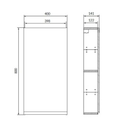cersanit moduo 40 cm szafka łazienkowa wisząca kaszmir mat s590-110-dsm
