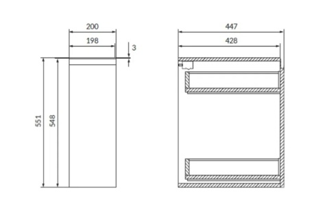 cersanit moduo szafka łazienkowa z koszem cargo 20 cm kaszmir mat s590-117