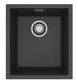 ALVEUS Zlewozmywak 40x45 OMNI 10 deep black, syfon 1160042