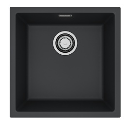 ALVEUS Zlewozmywak 45x45 OMNI 20 deep black, syfon 1160049