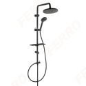 FERRO Zestaw natryskowy z deszczownią RONDO LUX BLACK FE-NP23-BL