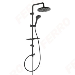 FERRO Zestaw natryskowy z deszczownią RONDO LUX BLACK FE-NP23-BL