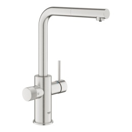 Grohe Blue Pure Minta Bateria kuchenna wysoka z wyciąganą wylewką z funkcją filtrowania wody stal nierdzewna 30590DC0