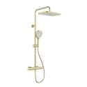 KFA MALAGA zestaw natryskowy termostatyczny naścienny z deszczownicą, brushed light gold 575691031
