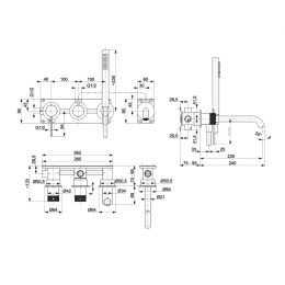 KFA MOZA 316L bateria wannowo-prysznicowa podtynkowa stal nierdzewna 504941022