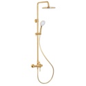 KFA MOZA zestaw natryskowy naścienny z deszczownicą, brushed gold 503691031