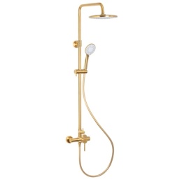 KFA MOZA zestaw natryskowy naścienny z deszczownicą, brushed gold 503691031