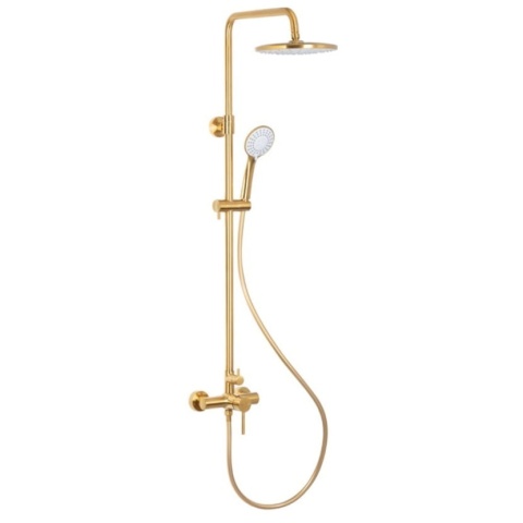 KFA MOZA zestaw natryskowy naścienny z deszczownicą, brushed gold 503691031
