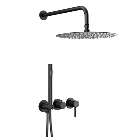 KFA MOZA zestaw prysznicowy podtynkowy z bateria i deszczownicą black 503951181