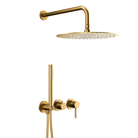 KFA MOZA zestaw prysznicowy podtynkowy z baterią i deszczownicą brushed gold 503951131