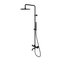 Omnires Y zestaw wannowy ścienny deszczownica 25 cm czarny półmat Y1234MBL