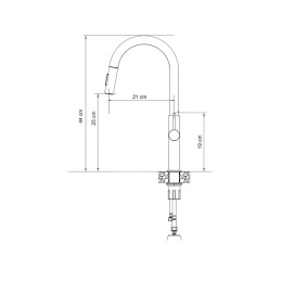 Quadron DARCY SteelQ bateria kuchenna z wyciagana wylewką pure carbon 4172506_BLM
