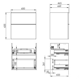 ROCA Szafka podumywalkowa Look 60 cm Elita (RE010601027160)